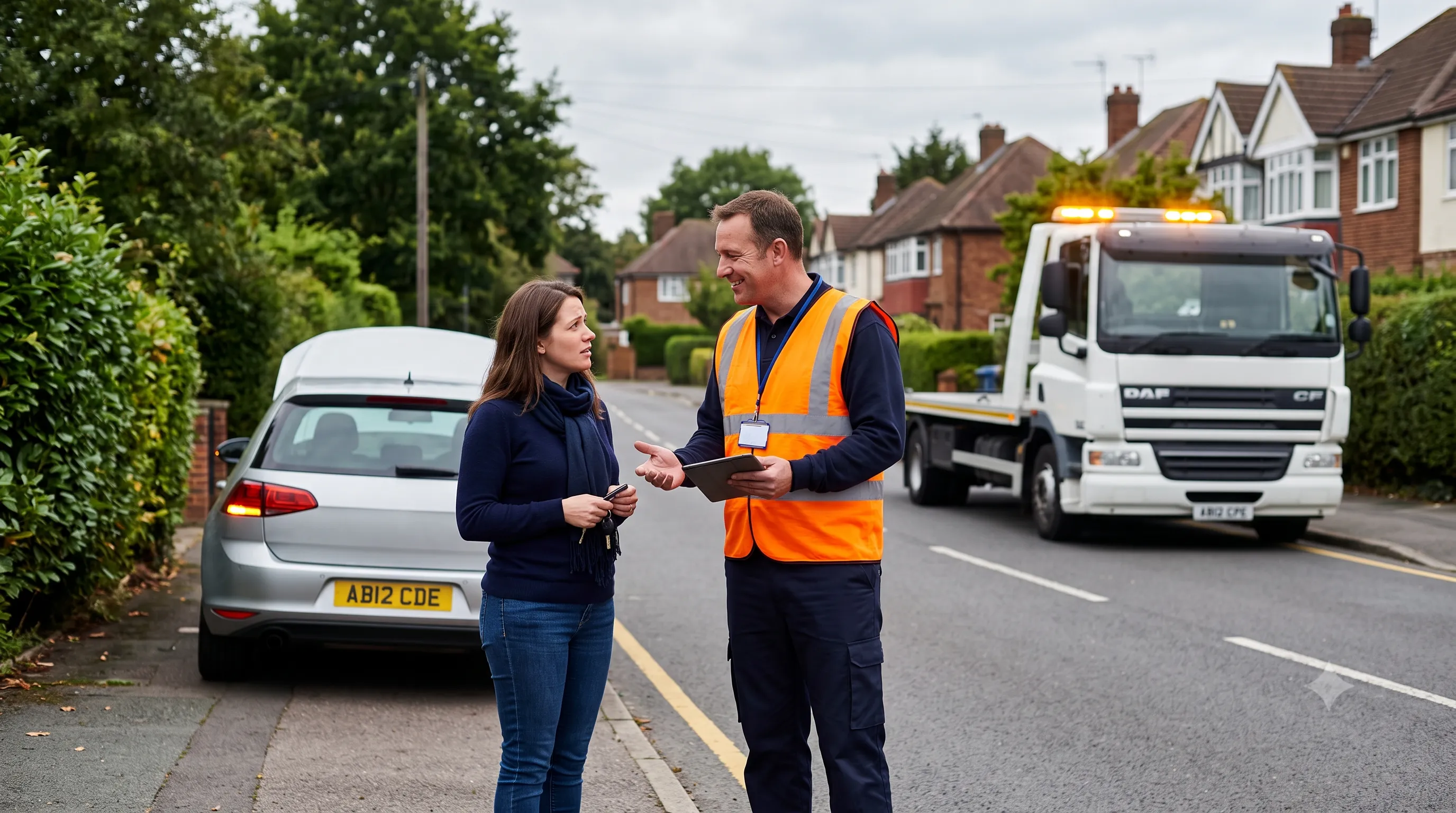 Recovery driver helping a motorist
